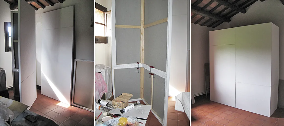 Preparació dels bastidors al taller